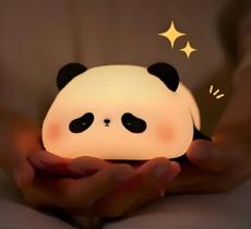 Luminária Abajur Led Colorido Silicone Touch Recarregável Panda