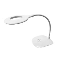 Luminaria Abajur Led De Mesa Flexivel Touch Usb Pilha Branco