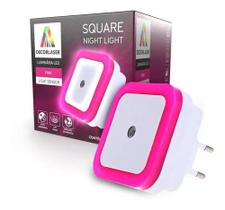 Luminária Abajur Led Infantil Luz De Emergência Night Light Rosa