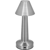 Luminária Abajur Led Mesa Usb Metal 21x9x9cm Prata Luminária Abajur Led Mesa Usb Metal 21x9x9cm Prata