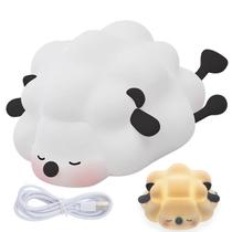 Luminaria Abajur Led Ovelhinha Fofa Touch Muda De Cor Silicone USB Recarregavel Iluminaçao Quarto Sala Casa