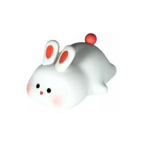 Luminaria Abajur Led Portatil Decoracao Quarto Bebe Coelho Silicone Recarregavel USB Nortuna