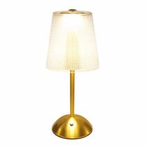Luminária Abajur LED Sem Fio Metal - Recarregável e Touch 3 Cores de Luz