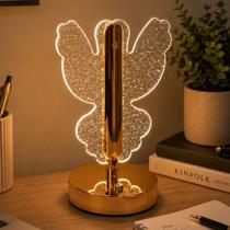 Luminária Abajur LEDs Mesa Elegante 3 Funções USB De 21cm Luminária Abajur LEDs Mesa Elegante 3 Funções USB De 21cm
