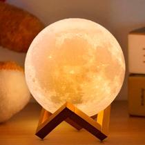 Luminária Abajur Lua 3D Umidificador Aromático Iluminação Suave