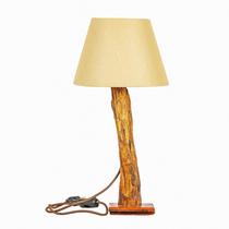 Luminária Abajur Madeira Maciça Design Rústico Vintage para Decoração