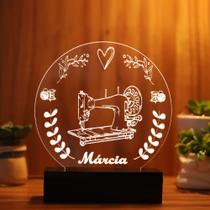 Luminária Abajur Maquina de Costura LED Branco
