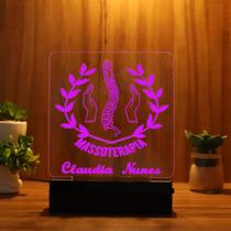 Luminária Abajur Massoterapia LED Rosa