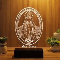 Luminária Abajur Medalha Milagrosa LED Branco Luminária Abajur Medalha Milagrosa LED Branco