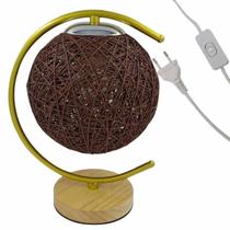 Luminaria Abajur Meia Lua Cupula Bola Enfeite Rustico Decoraçao Mesa Quarto Sala Casa Escritorio