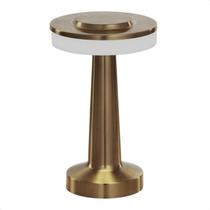 Luminária Abajur Mesa Led Pharos Dimerizável S/ Fio Recarregável Ouro Taschibra