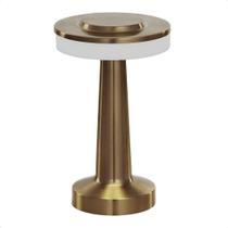 Luminária Abajur Mesa Led Pharos Dimerizável S/ Fio Recarregável Ouro Taschibra