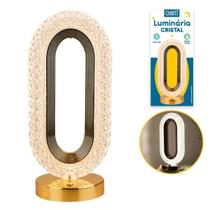 Luminária Abajur Mesa Retro Led Cristal Touch 3 Níveis