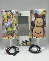Luminária Abajur Mickey & Minnie - Tsum Tsum - Taimes