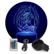 Luminária Abajur Naruto e Raposa 9 Caudas Fight RGB Controle