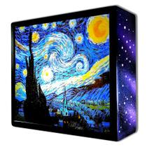 Luminária Abajur Noite Estrelada de Van Gogh Arte Decoração
