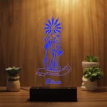Luminária Abajur Nossa Senhora da Conceição LED Azul