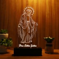 Luminária Abajur Nossa Senhora das Graças LED Branco