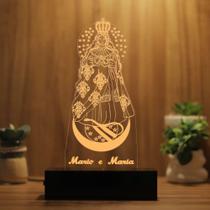 Luminária Abajur Nossa Senhora de Caacupê LED Amarelo Luminária Abajur Nossa Senhora de Caacupê LED Amarelo