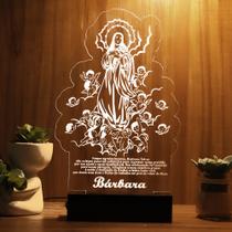 Luminária Abajur Nossa Senhora Imaculada Conceição LED Branco Luminária Abajur Nossa Senhora Imaculada Conceição LED Branco
