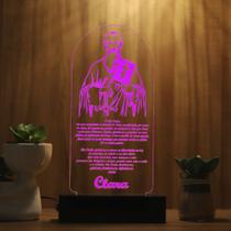 Luminária Abajur Oração São Paulo LED Rosa Luminária Abajur Oração São Paulo LED Rosa