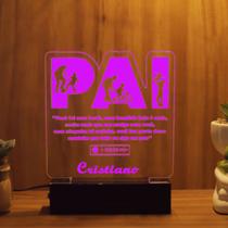 Luminária Abajur Pai Spotify LED Rosa
