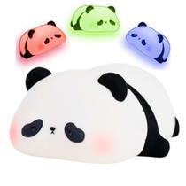 Luminária Abajur Panda Fofa Led Touch Silicone Luz Noturna Recarregável 7 Cores iluminação YH311