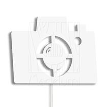 Luminária Abajur Parede Câmera Madeira G9 30cm Decoração