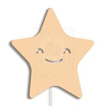 Luminária Abajur Parede Estrela Madeira G9 30cm Decoração