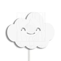 Luminária Abajur Parede Nuvem Madeira G9 30cm Decoração Bebê