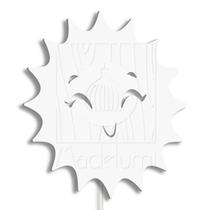 Luminária Abajur Parede Sol Madeira G9 30cm Decoração Bebê
