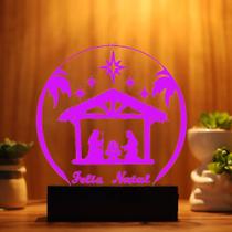 Luminária Abajur Presépio LED Rosa