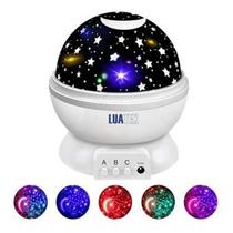 Luminária Abajur Projetor de Estrelas Branco Led Luatek LKJ-124 Led 3W