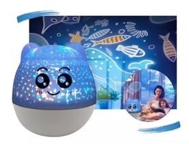 Luminária Abajur Projetor Infantil Com 6 Películas 360