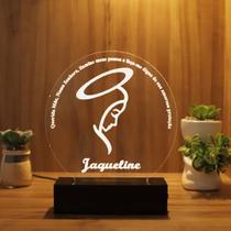 Luminária Abajur Querida Mãe, Nossa senhora de Aparecida LED Branco