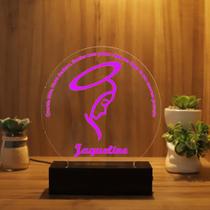 Luminária Abajur Querida Mãe, Nossa senhora de Aparecida LED Rosa Luminária Abajur Querida Mãe, Nossa senhora de Aparecida LED Rosa