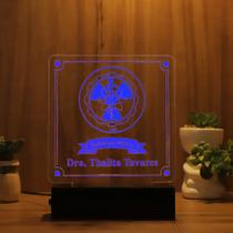 Luminária Abajur Radiologia LED Azul