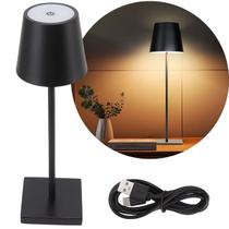 Luminária Abajur Recarregável Com Touch