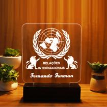 Luminária Abajur Relações Internacionais LED Branco