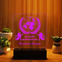 Luminária Abajur Relações Internacionais LED Rosa Luminária Abajur Relações Internacionais LED Rosa