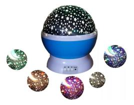 Luminaria Abajur Rotativa Festa Criança Neon Quarto Projetor Luz Ceu Estrelas Azul