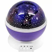 Luminaria Abajur Rotativa Festa Criança Neon Quarto Projetor Luz Ceu Estrelas ROXO