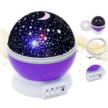 Luminaria Abajur Rotativa Projetor Globo Estrela Criança