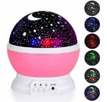 Luminaria Abajur Rotativa Projetor Globo Estrela Criança Festa Star Galaxia Lua Colorida Decorações