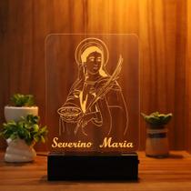 Luminária Abajur Santa Luzia LED Amarelo Luminária Abajur Santa Luzia LED Amarelo