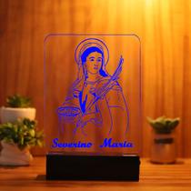 Luminária Abajur Santa Luzia LED Azul