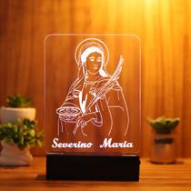 Luminária Abajur Santa Luzia LED Branco Luminária Abajur Santa Luzia LED Branco