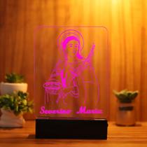 Luminária Abajur Santa Luzia LED Rosa Luminária Abajur Santa Luzia LED Rosa