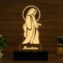 Luminária Abajur Santa Maria Minimalista LED Amarelo