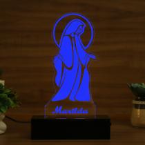 Luminária Abajur Santa Maria Minimalista LED Azul